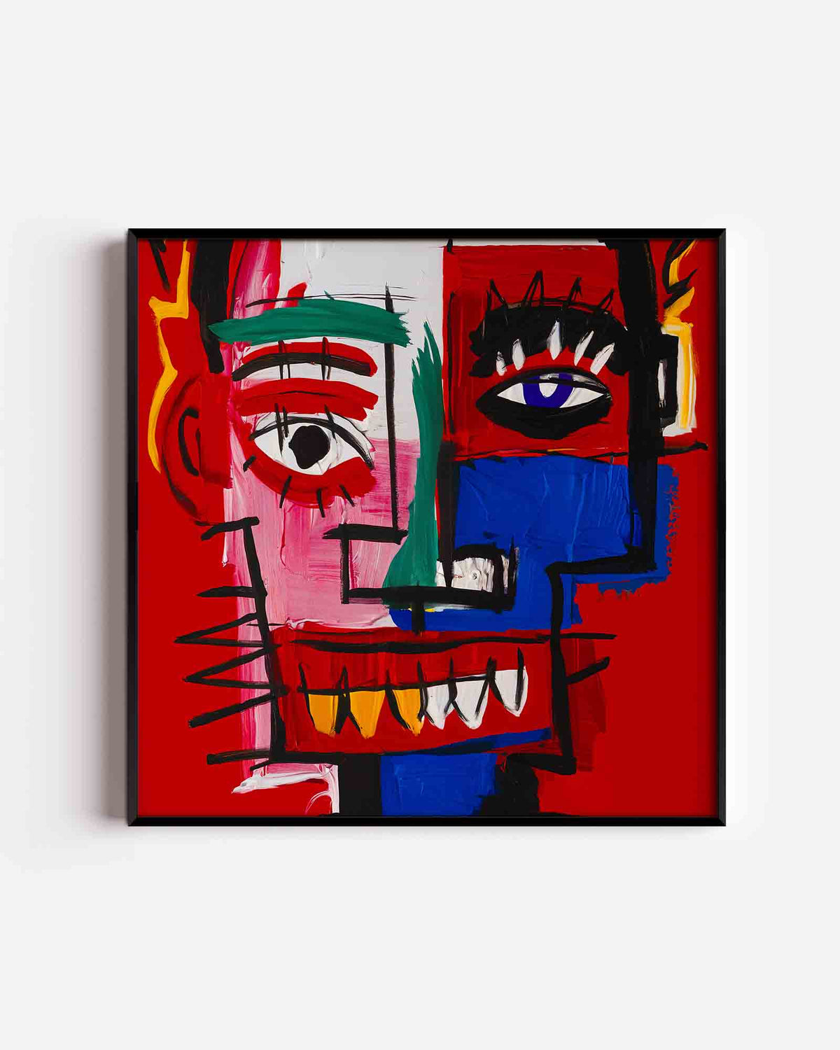 Abstract gezicht – Pop Art vierkante poster als wanddecoratie