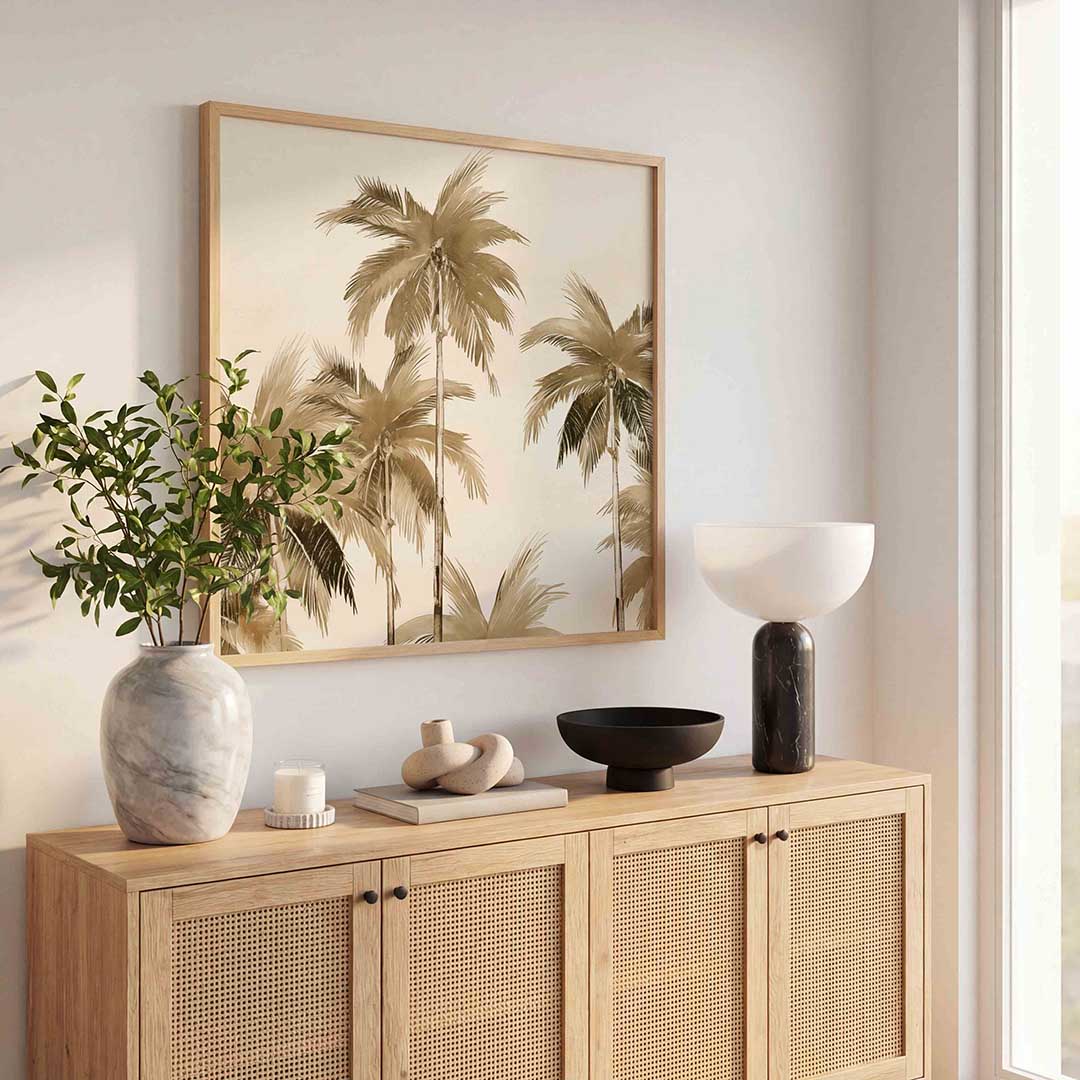 Palmbomen – vierkante jungle wanddecoratie van WallArtistic