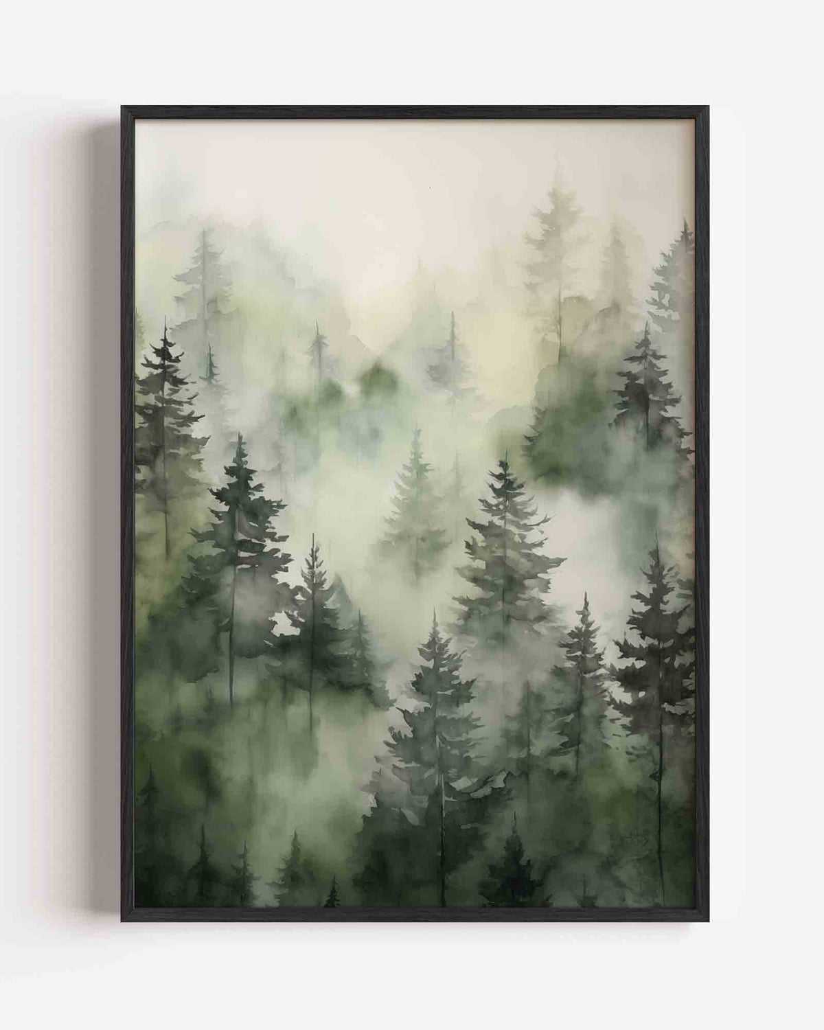 Mistige boslandschap – natuur portret poster als wanddecoratie