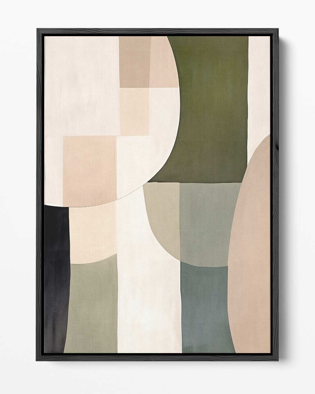 Harmonische Abstractie in Aardetinten – portret kunstwerk als wanddecoratie