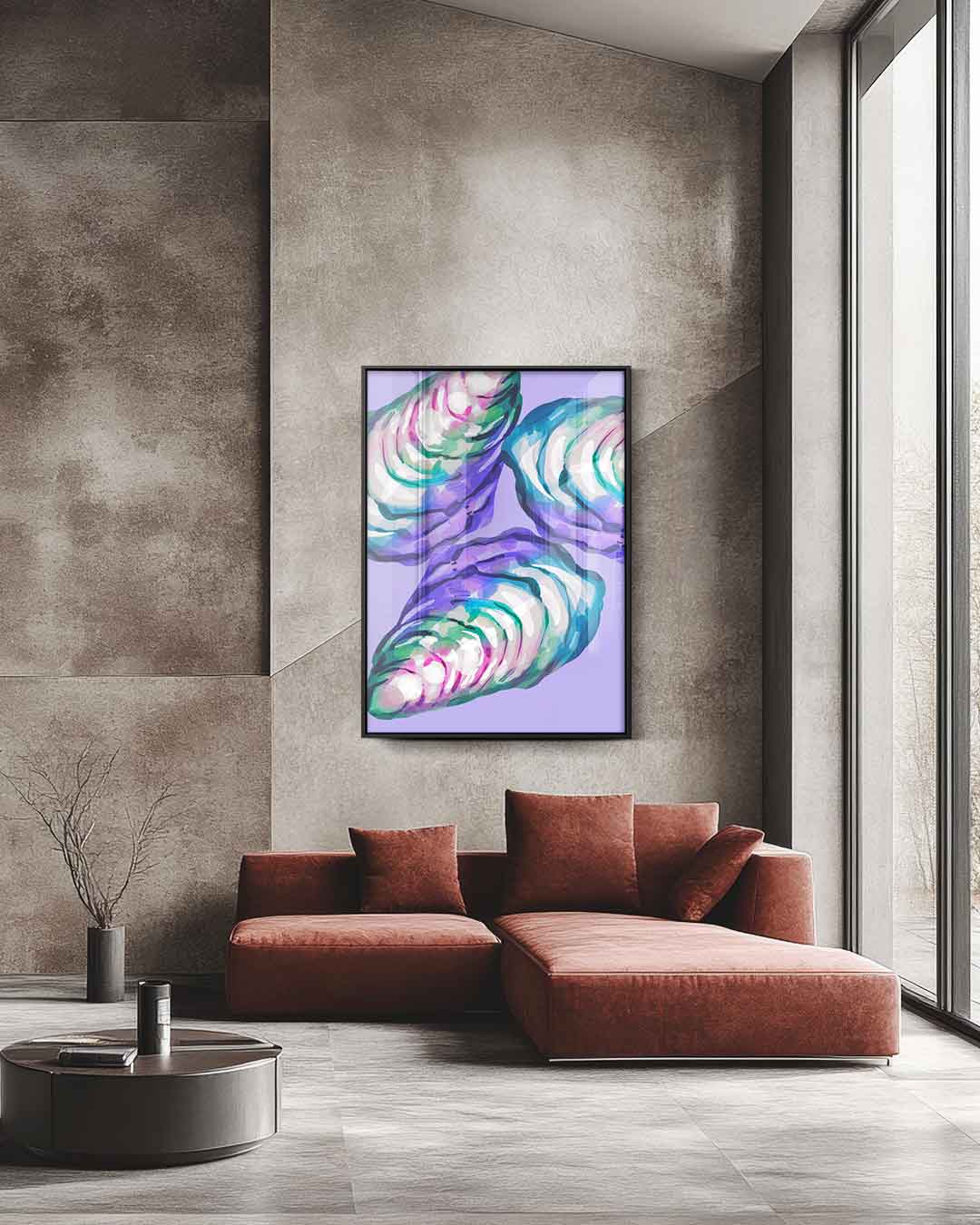Kleurrijke Abstracte Oesters – staande wandkunst voor woonkamer of interieur