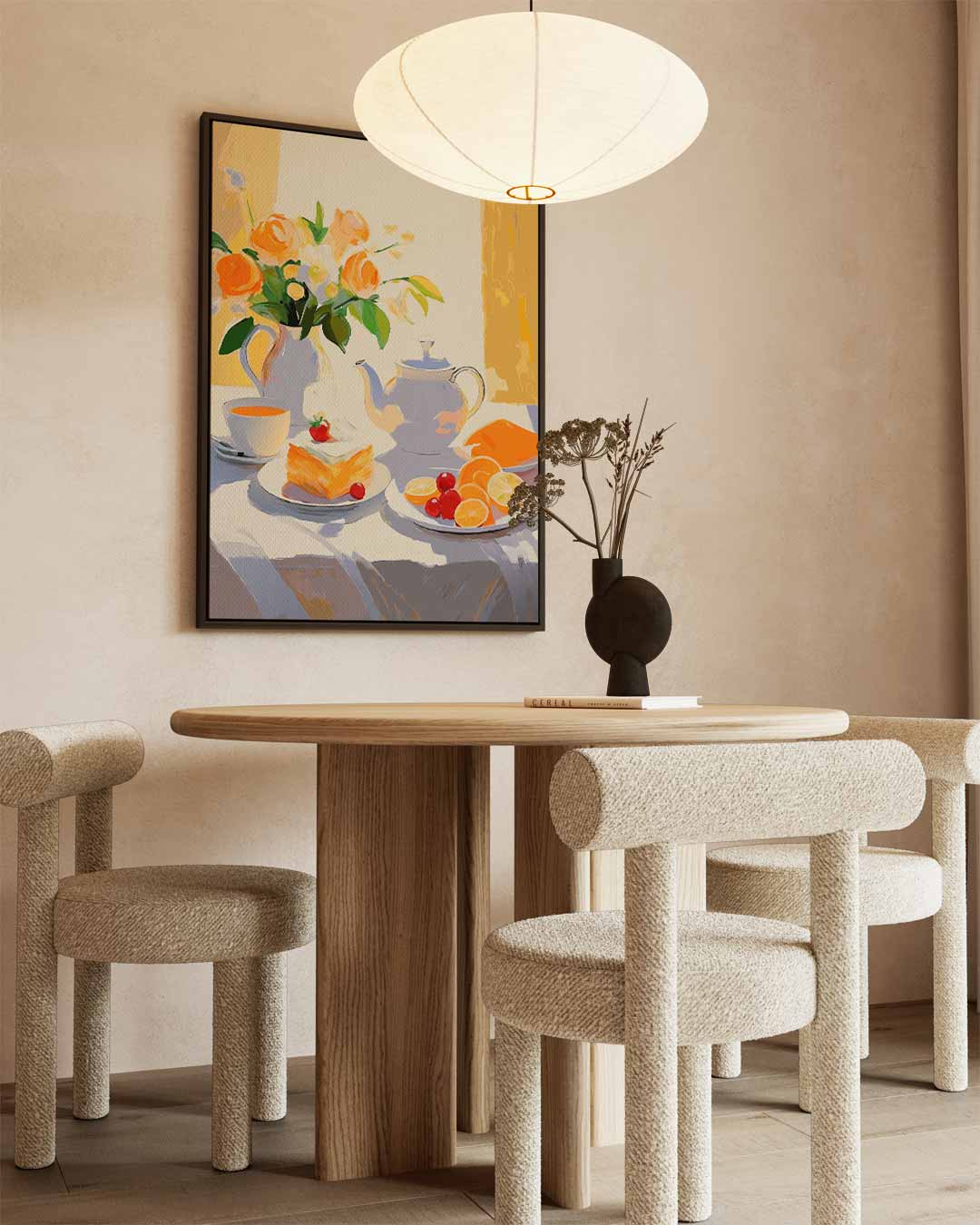 Zonnige Ontbijtstilleven – canvas wanddecoratie in portret formaat