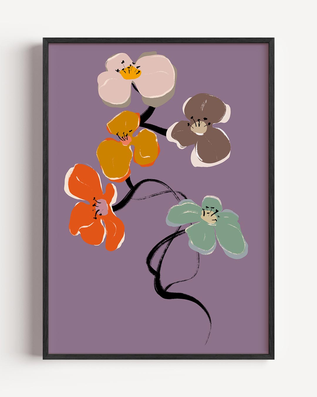Bloemenpracht in Pasteltinten – bloemen portret poster als wanddecoratie