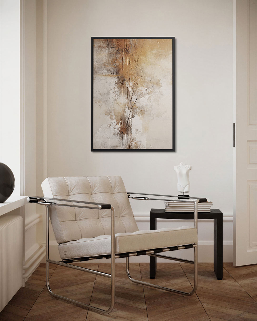 Organische textuur compositie – staand wanddecoratie kunstwerk