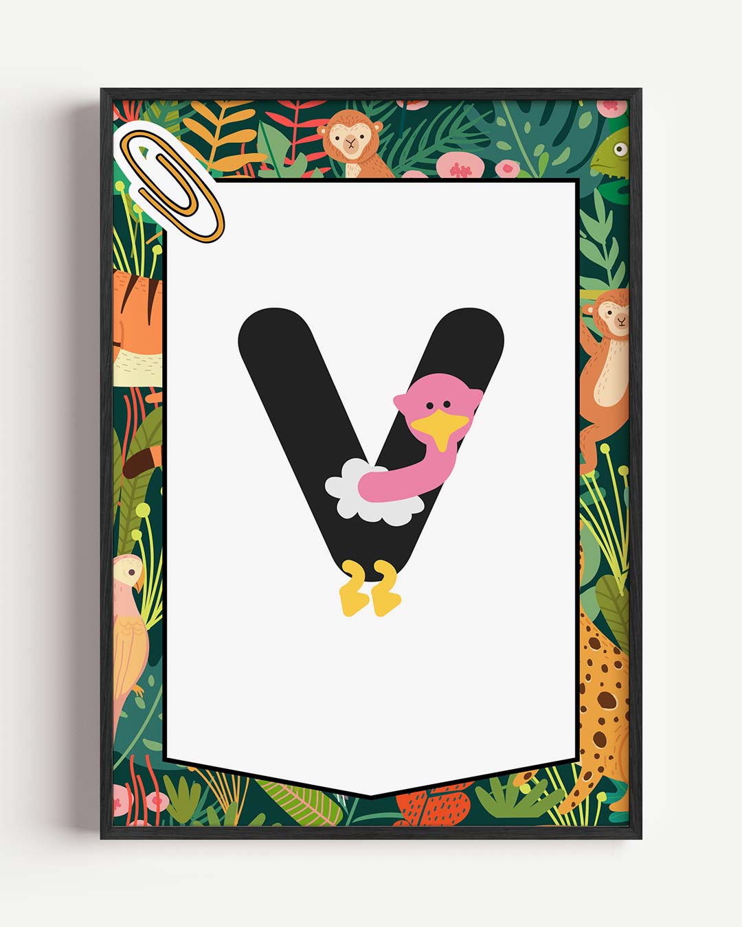 Speelse Alfabetposter met Safari Thema – kids portret poster als wanddecoratie