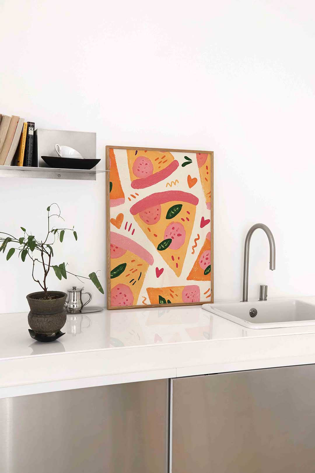 Pizza slices – staande keuken wanddecoratie van WallArtistic