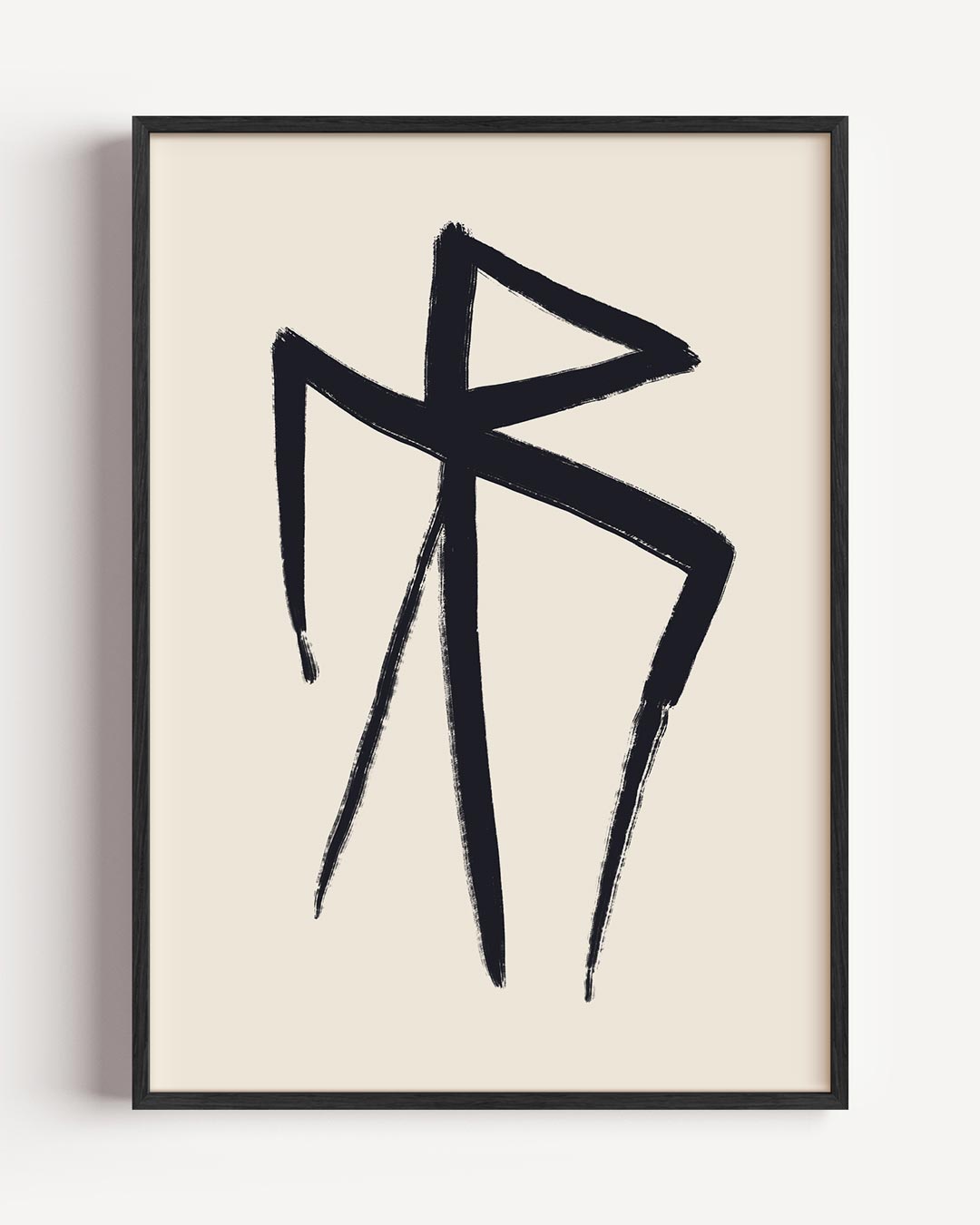 Minimalistische Abstracte Kalligrafie – abstracte portret poster als wanddecoratie