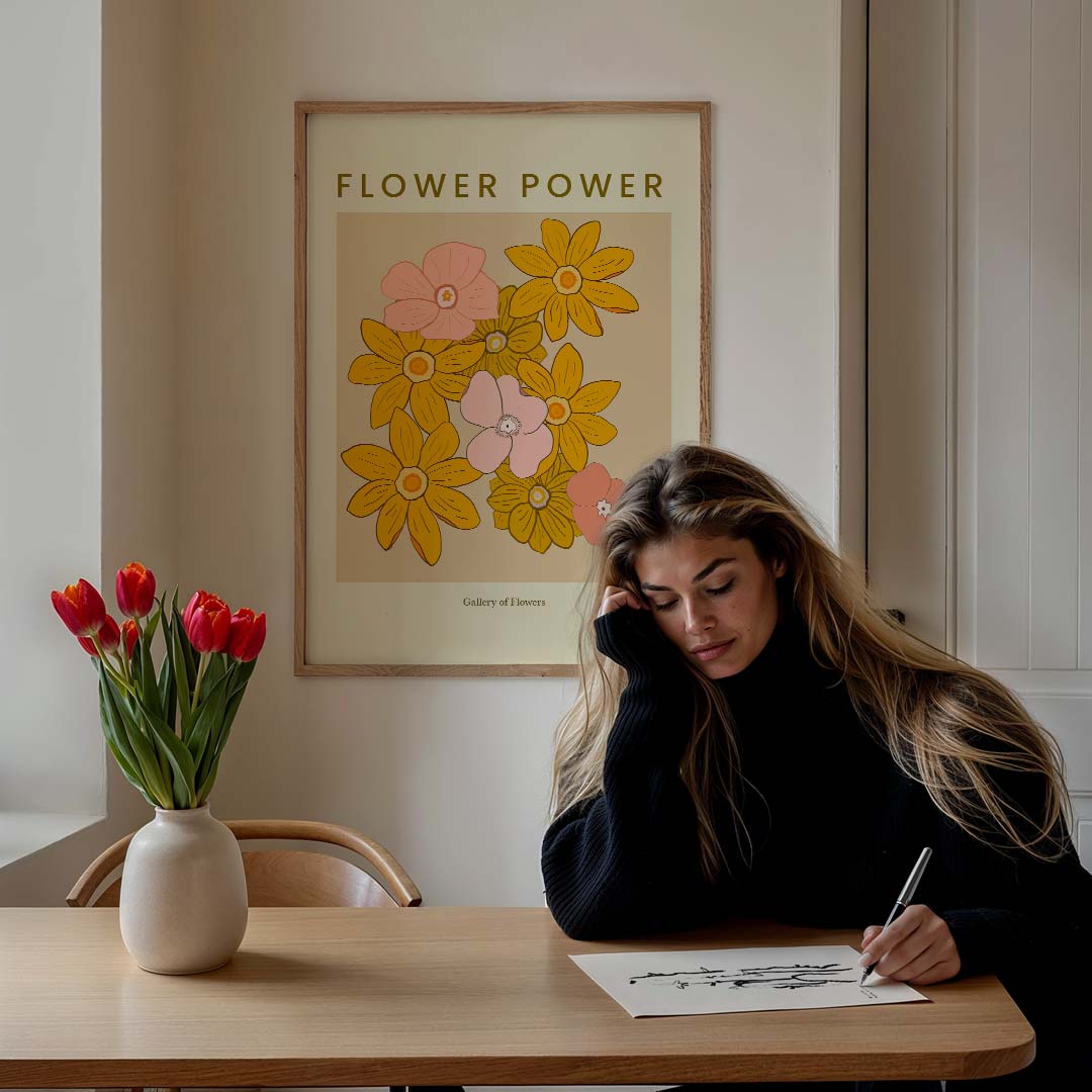 Flower Power – bloemen poster in staand formaat