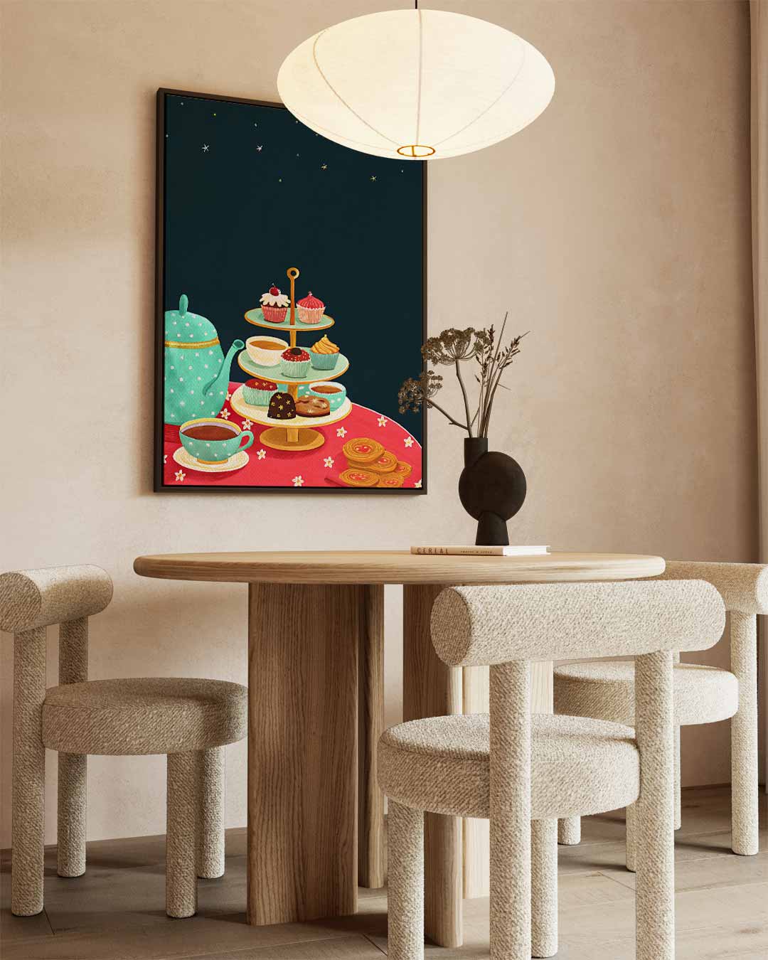 Afternoon Tea Delights – canvas wanddecoratie in portret formaat