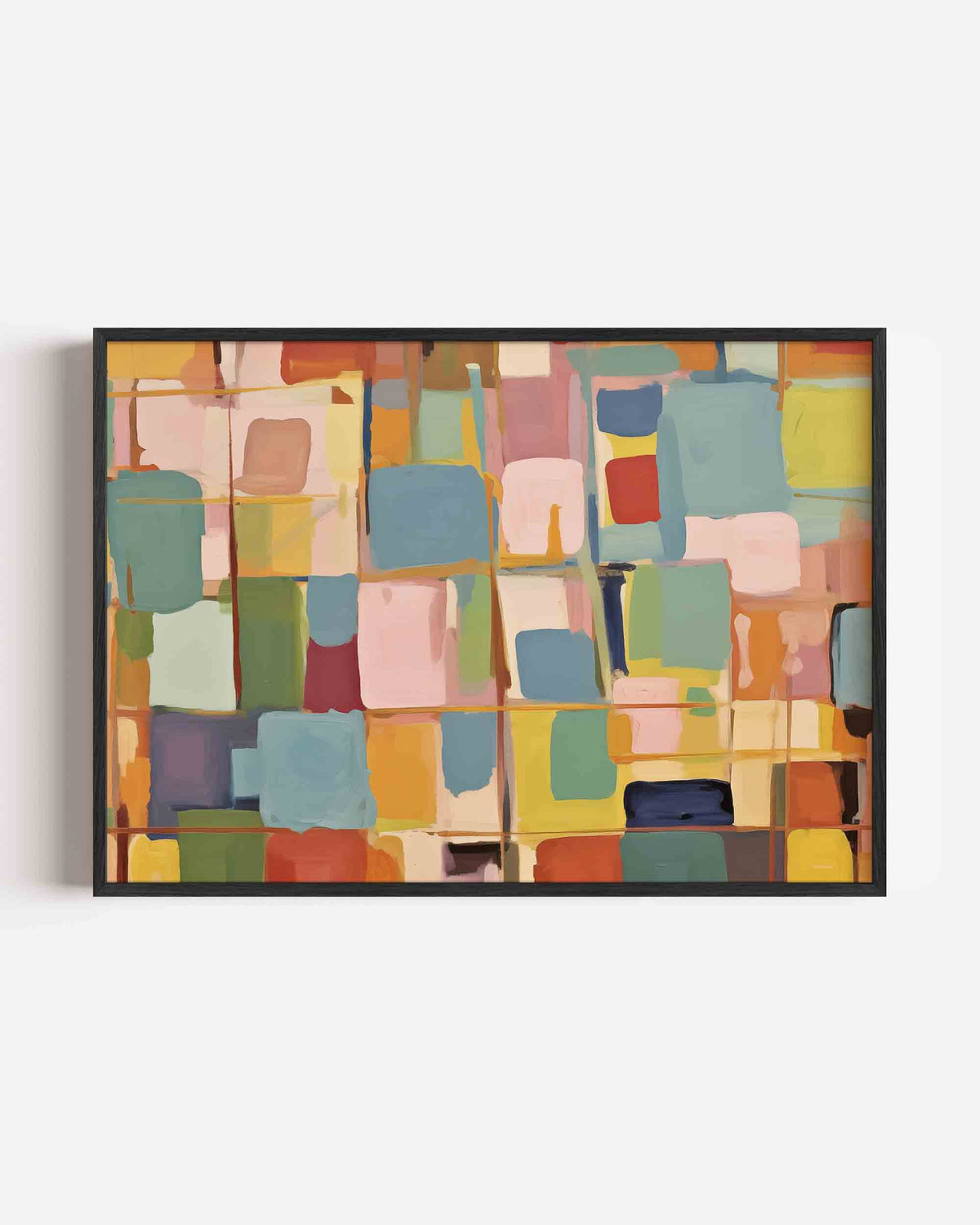 Gekleurde vlakken – kleurrijke abstracte landscape poster als wanddecoratie