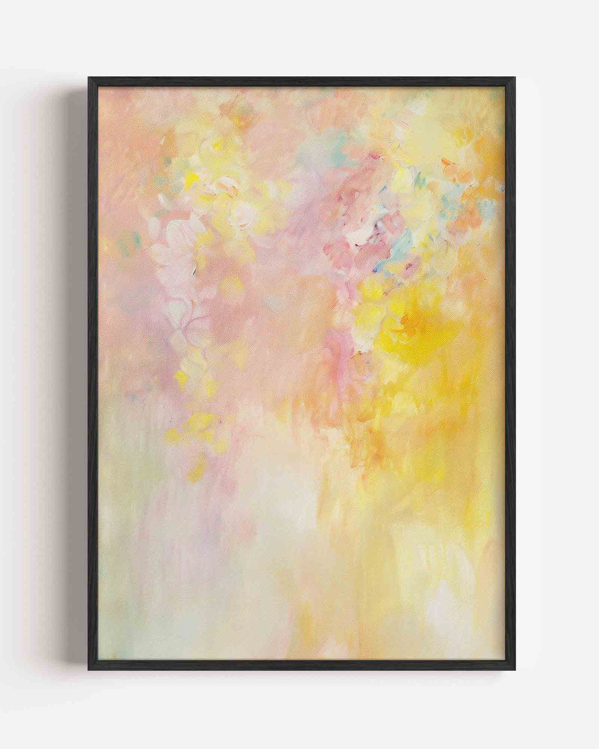 Pastel bloemen – kleurrijke abstracte portret poster als wanddecoratie