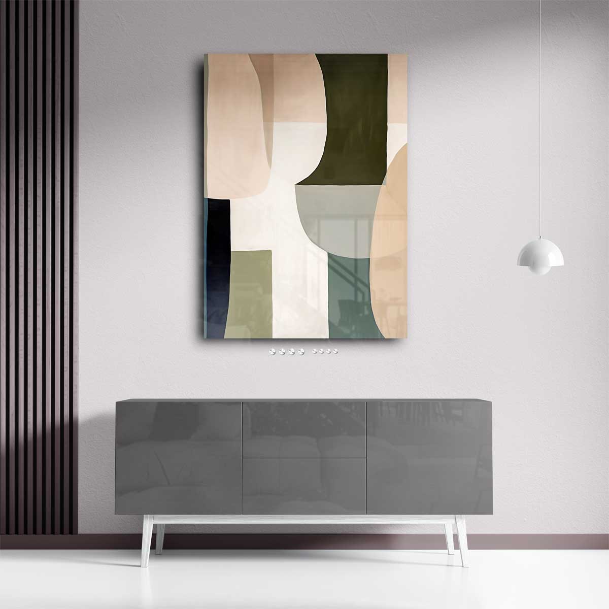 Geometrische Harmonie – plexiglas wanddecoratie in portret formaat