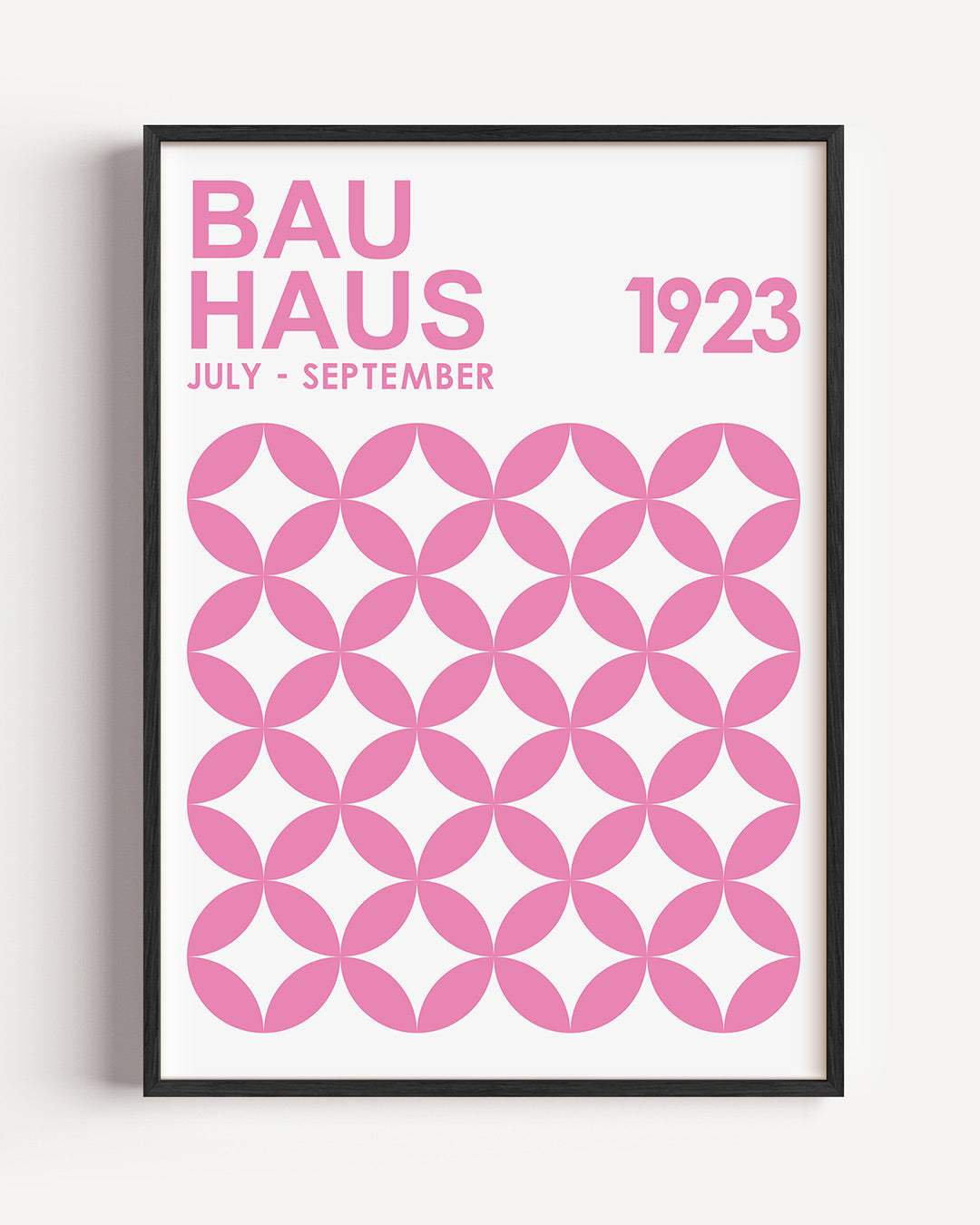 Roze cirkelpatroon – staande Bauhaus poster als wanddecoratie