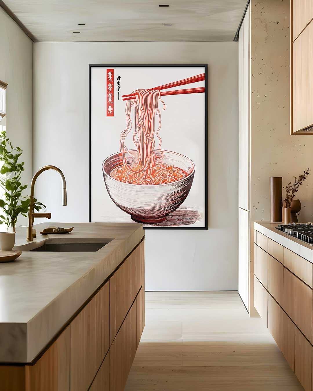 Noodles in Stijl – staand kunstwerk voor modern interieur