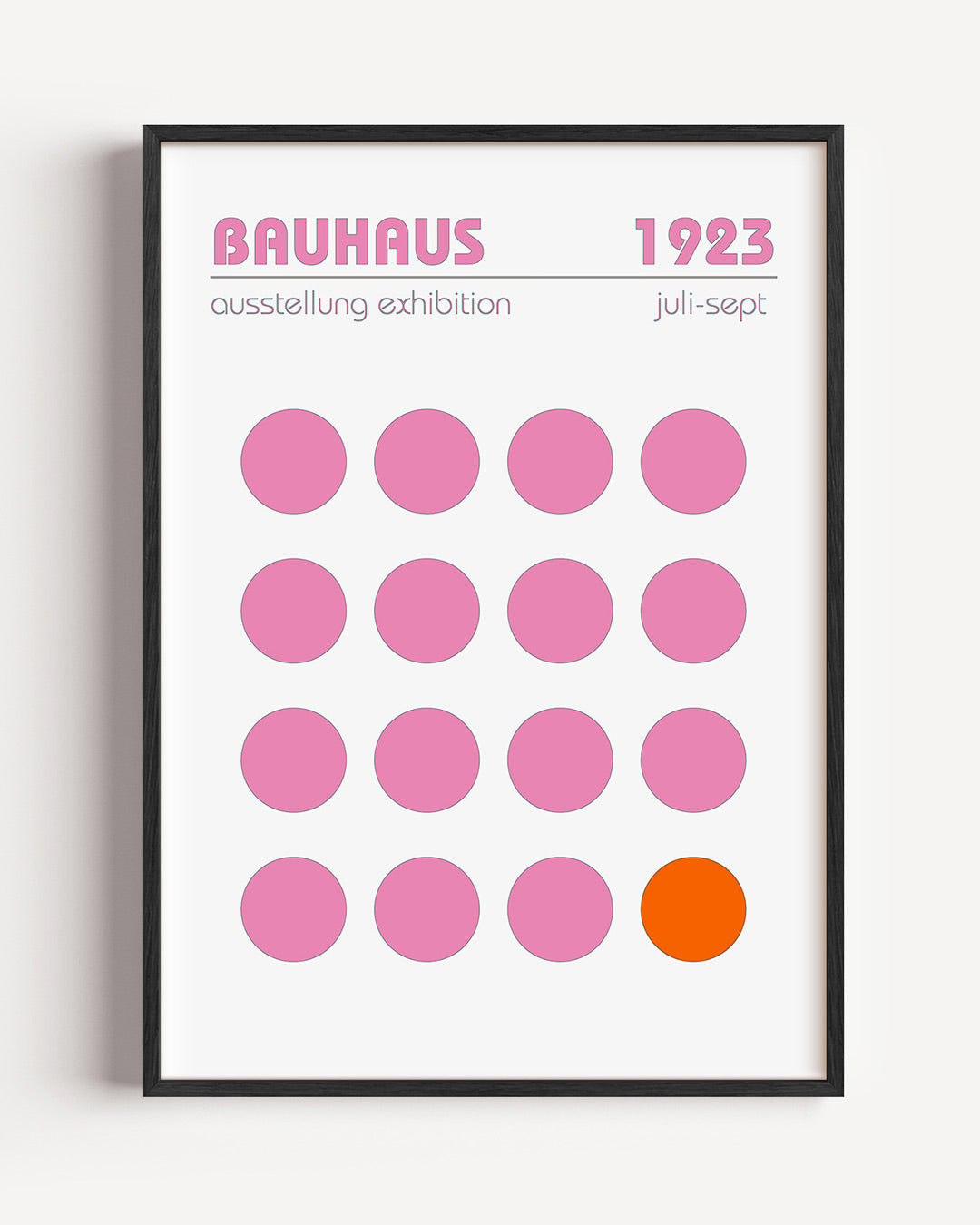 Cirkelritme en kleur – staande Bauhaus poster als wanddecoratie