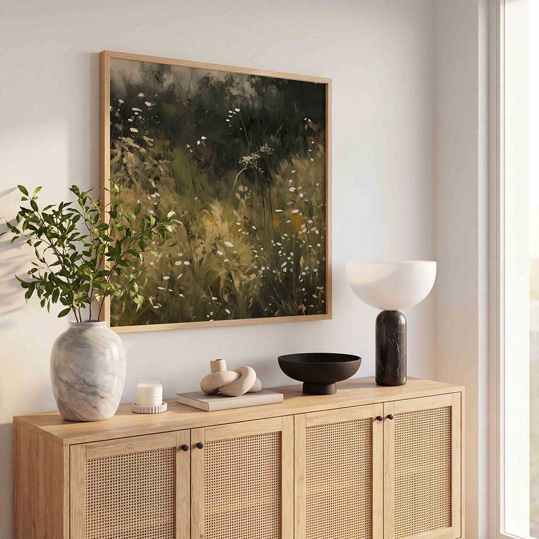 Wilde bloemen – kleurrijke poster in vierkant formaat