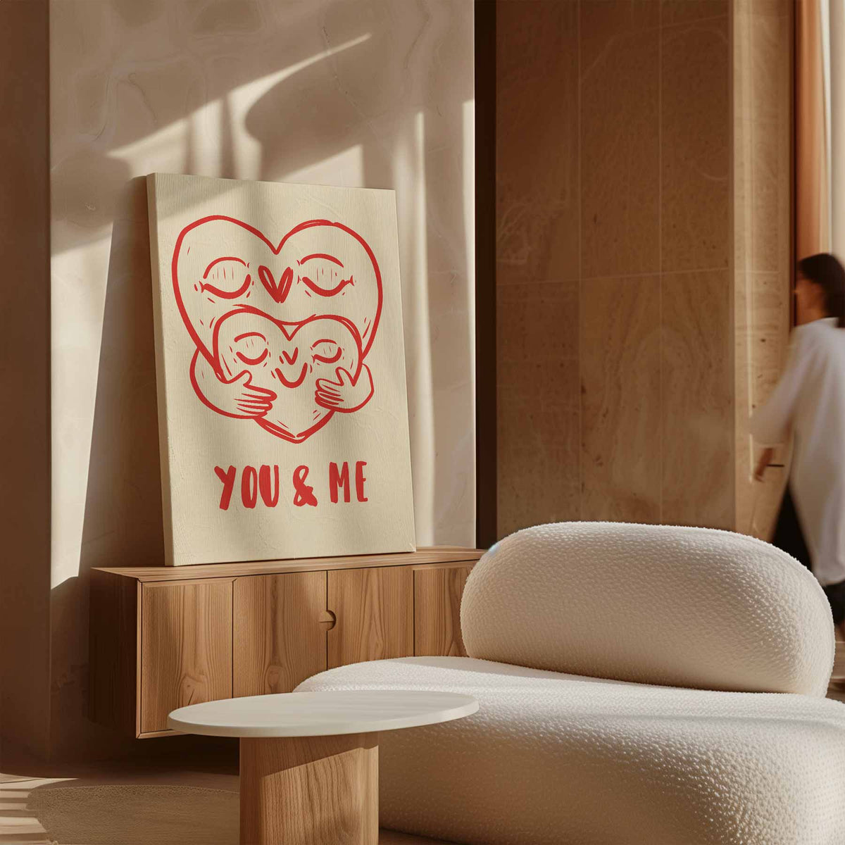 You & Me Knuffelharten – staand kunstwerk voor modern interieur