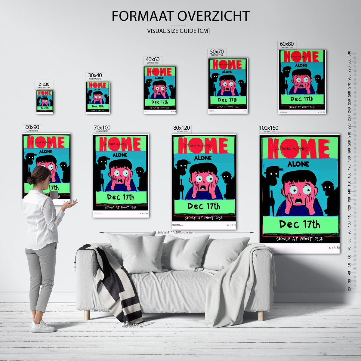 Jongen met handen op wangen – staande muurposter met Pop Art uitstraling