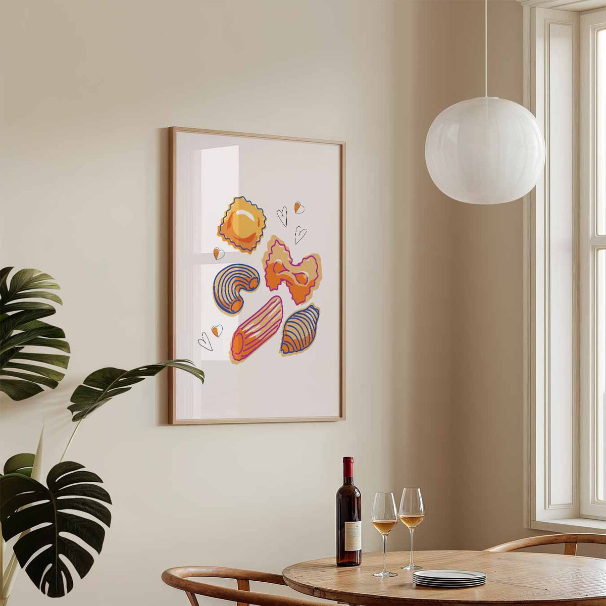 Pasta Liefde – staande keuken wanddecoratie van WallArtistic