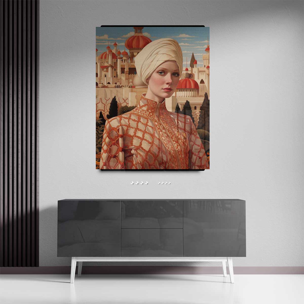 Oosters Elegantie Portret – portret wandkunst van WallArtistic