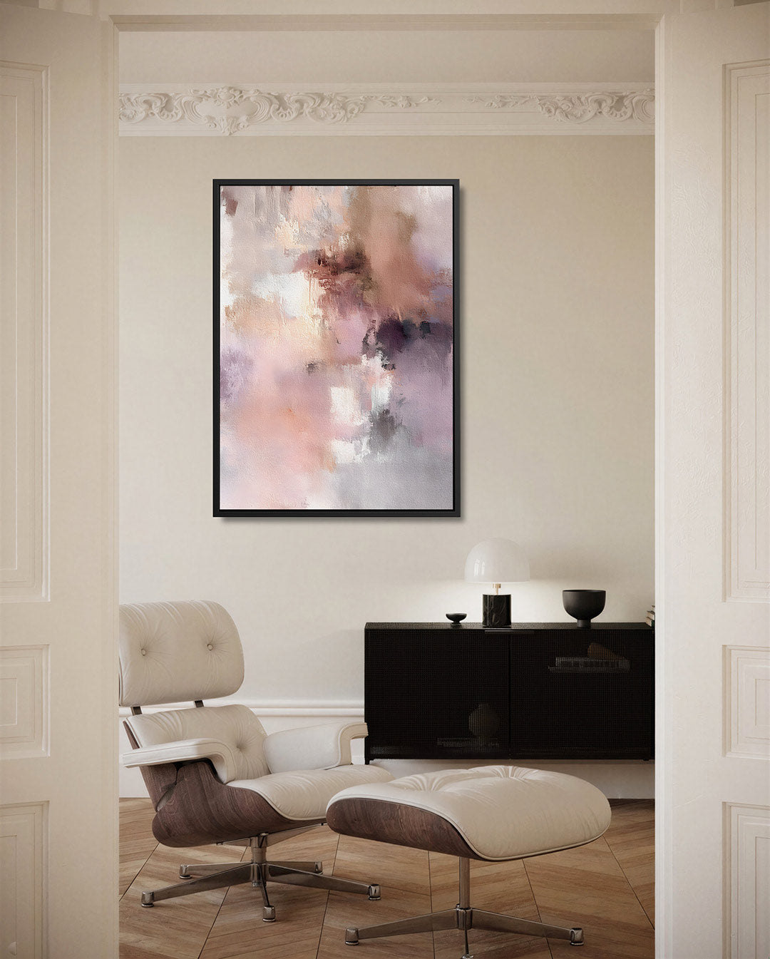 Zachte kleurencompositie – staand wanddecoratie kunstwerk
