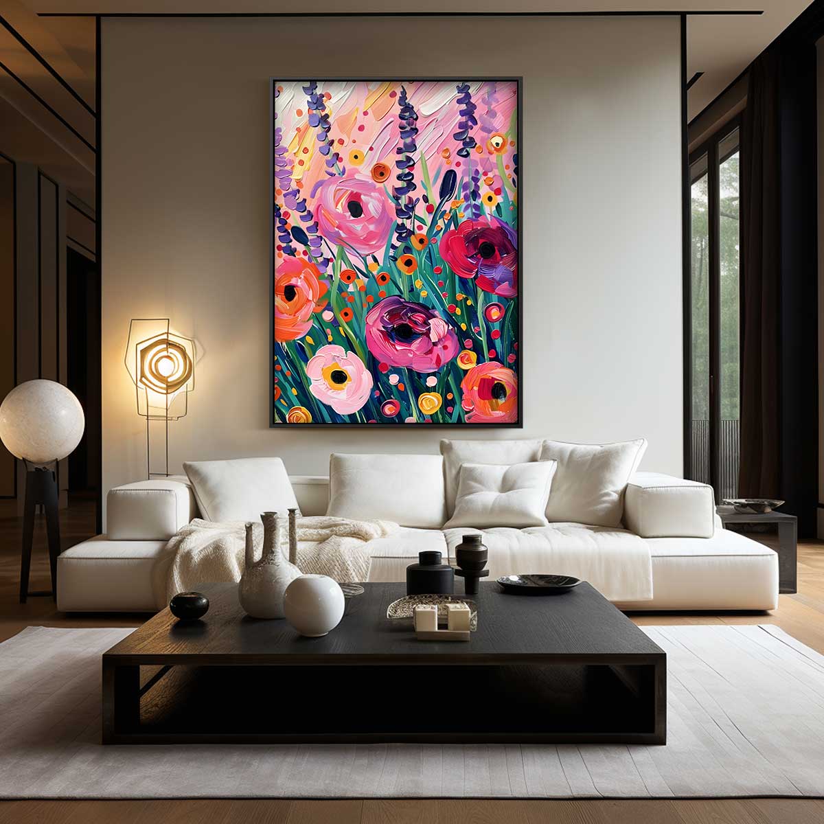 Bloemenweelde op Doek – canvas wanddecoratie in portret formaat