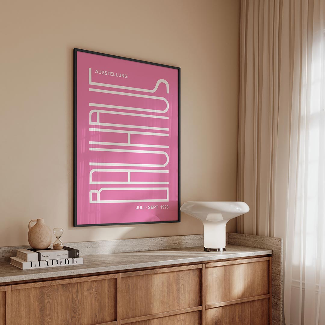 Lijnen en vormen – geometrische Bauhaus poster in staand formaat