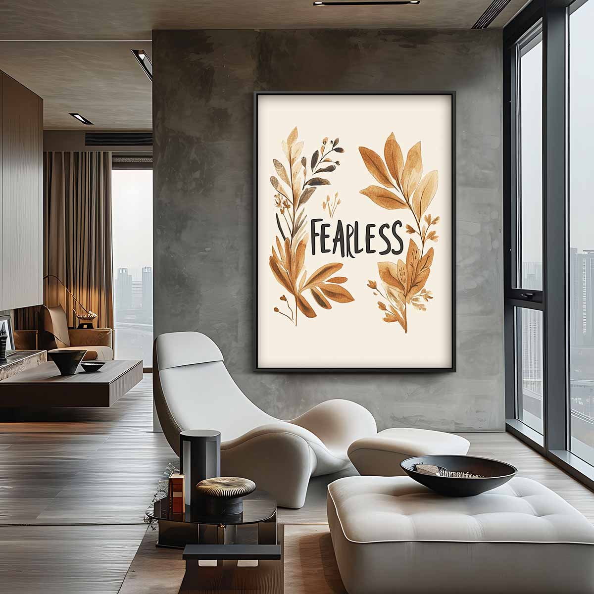Fearless Botanical Kunstprint – canvas wanddecoratie in portret formaat