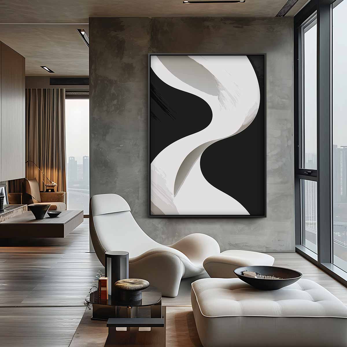 Golvende Gratie – canvas wanddecoratie in portret formaat