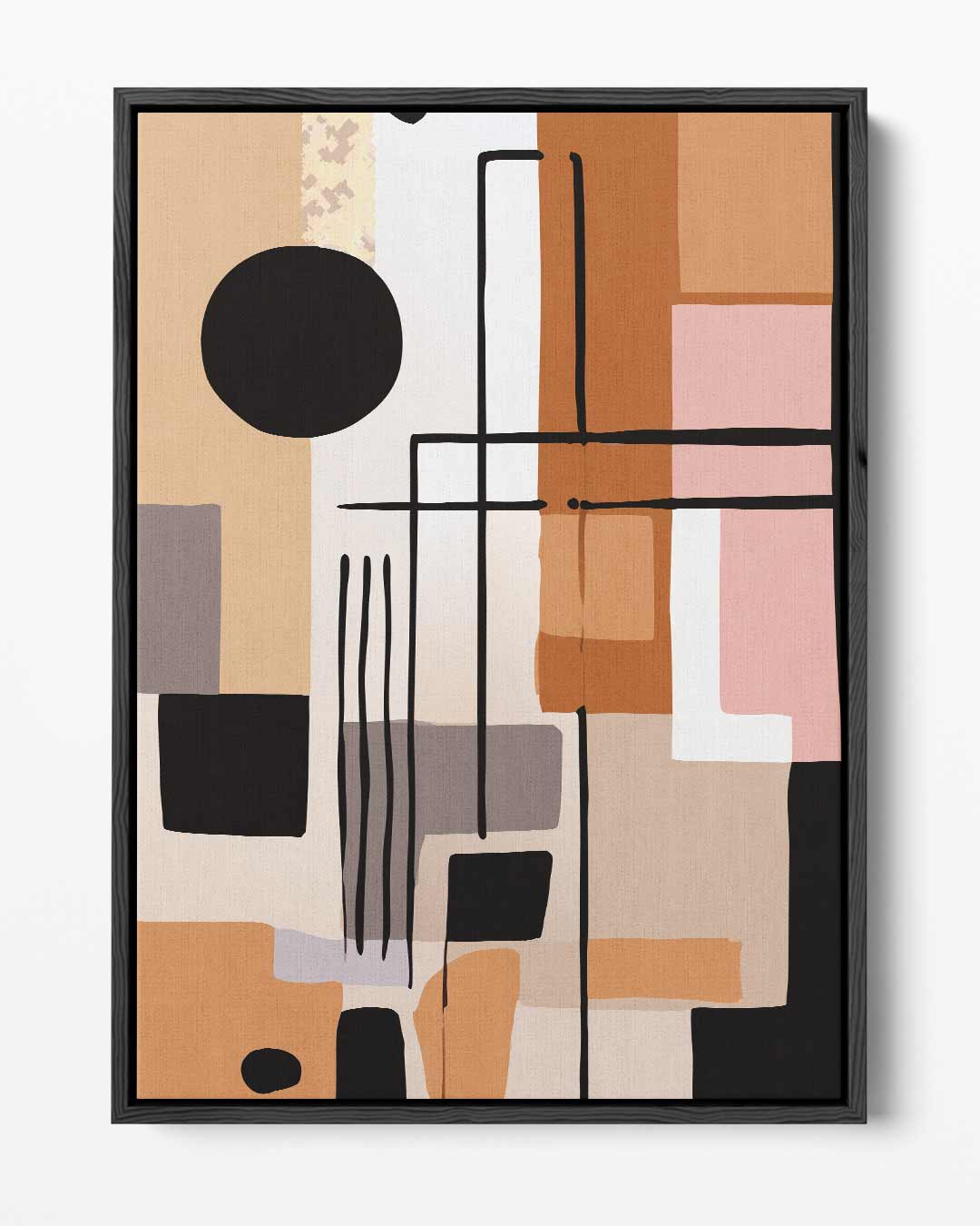 Modern Abstractie Speels – portret kunstwerk als wanddecoratie
