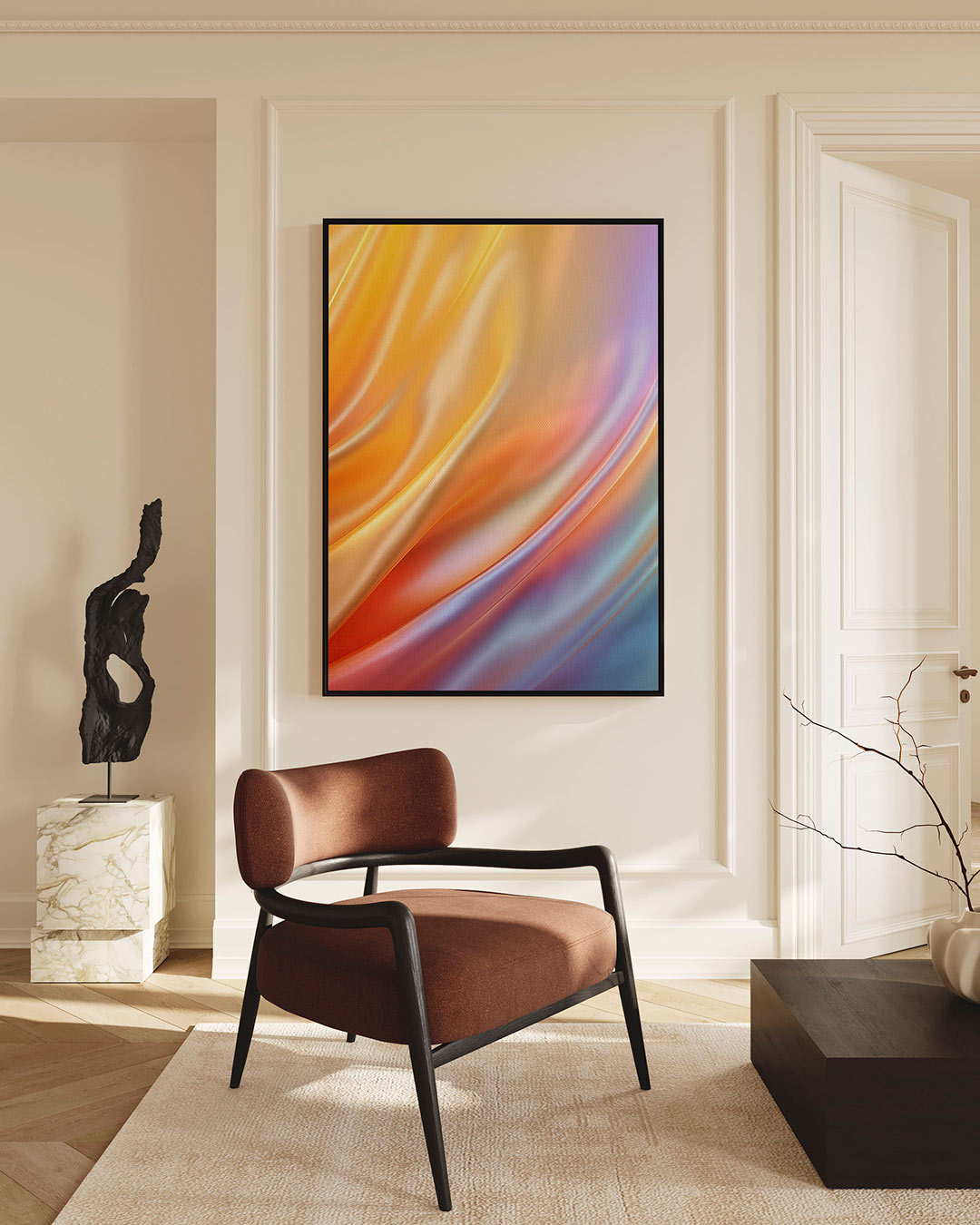 Vloeiende kleuren – Beweging – staande wanddecoratie