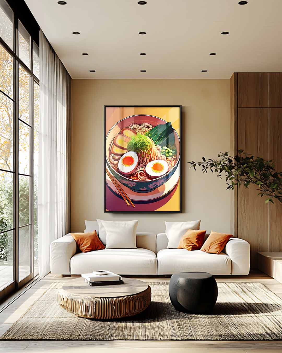 Levende Ramen Kom – staande wandkunst voor woonkamer of interieur