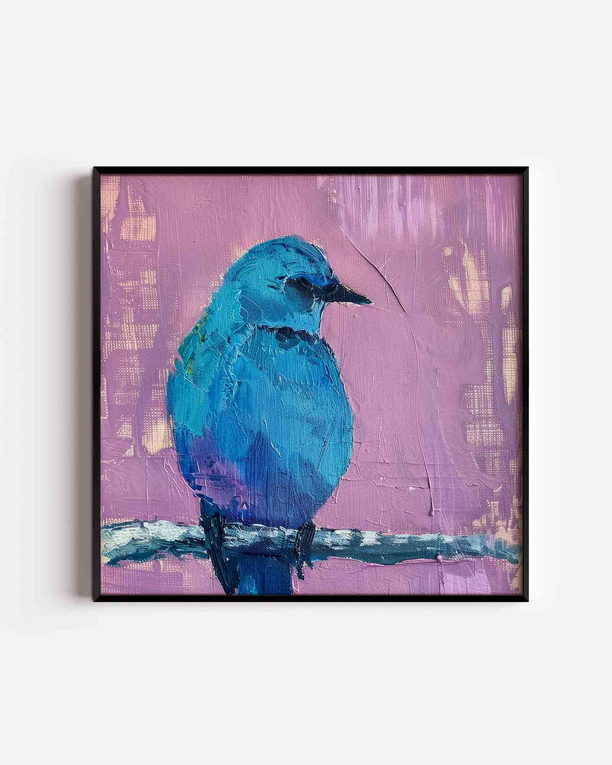 Blauwe vogel – jungle vierkante poster als wanddecoratie