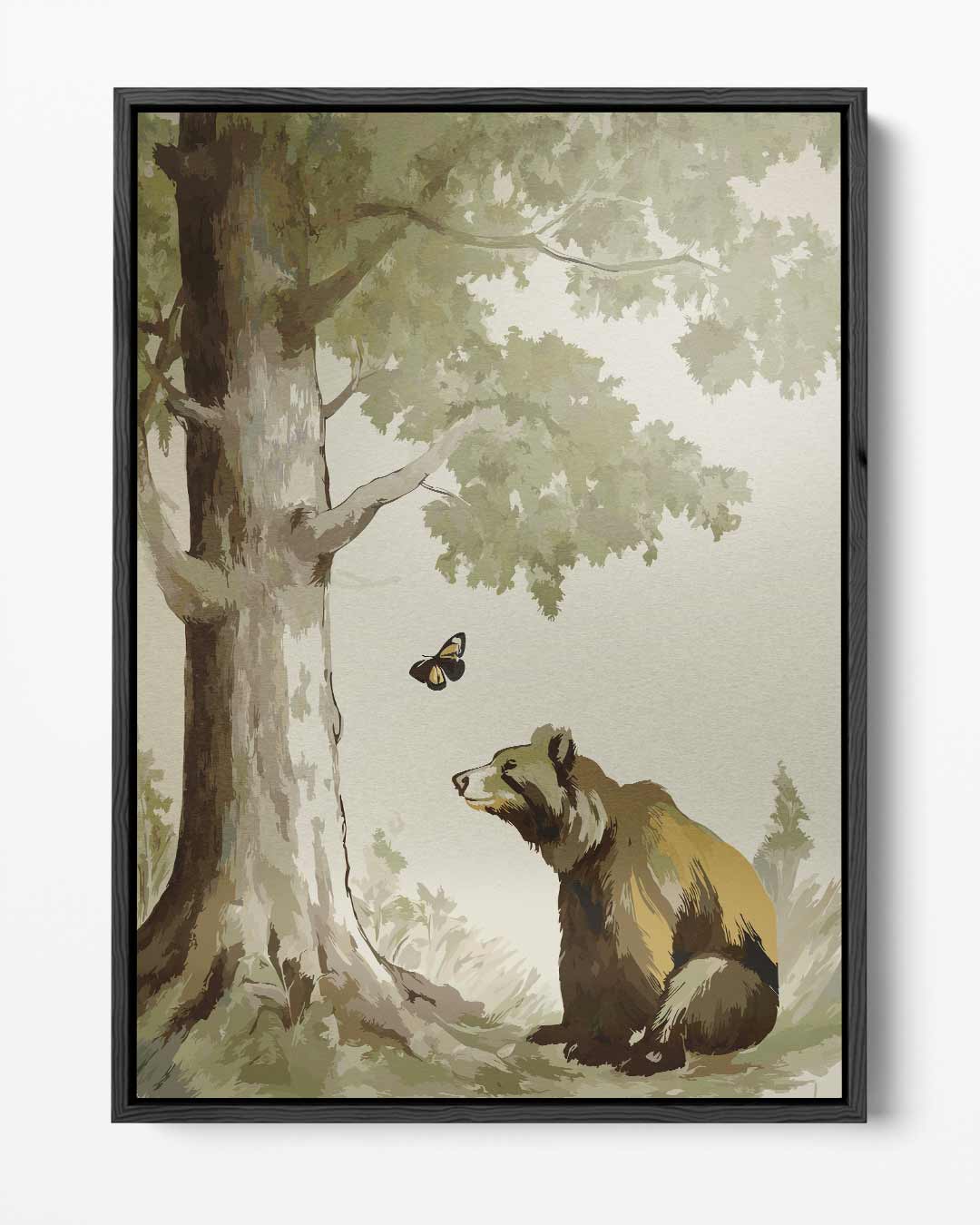 Dromerige Beer in het Bos – portret kunstwerk als wanddecoratie