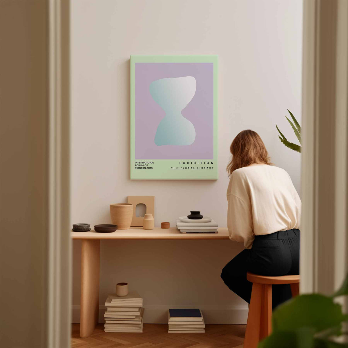 De Bloemenbibliotheek Expositie Poster – staand kunstwerk voor modern interieur