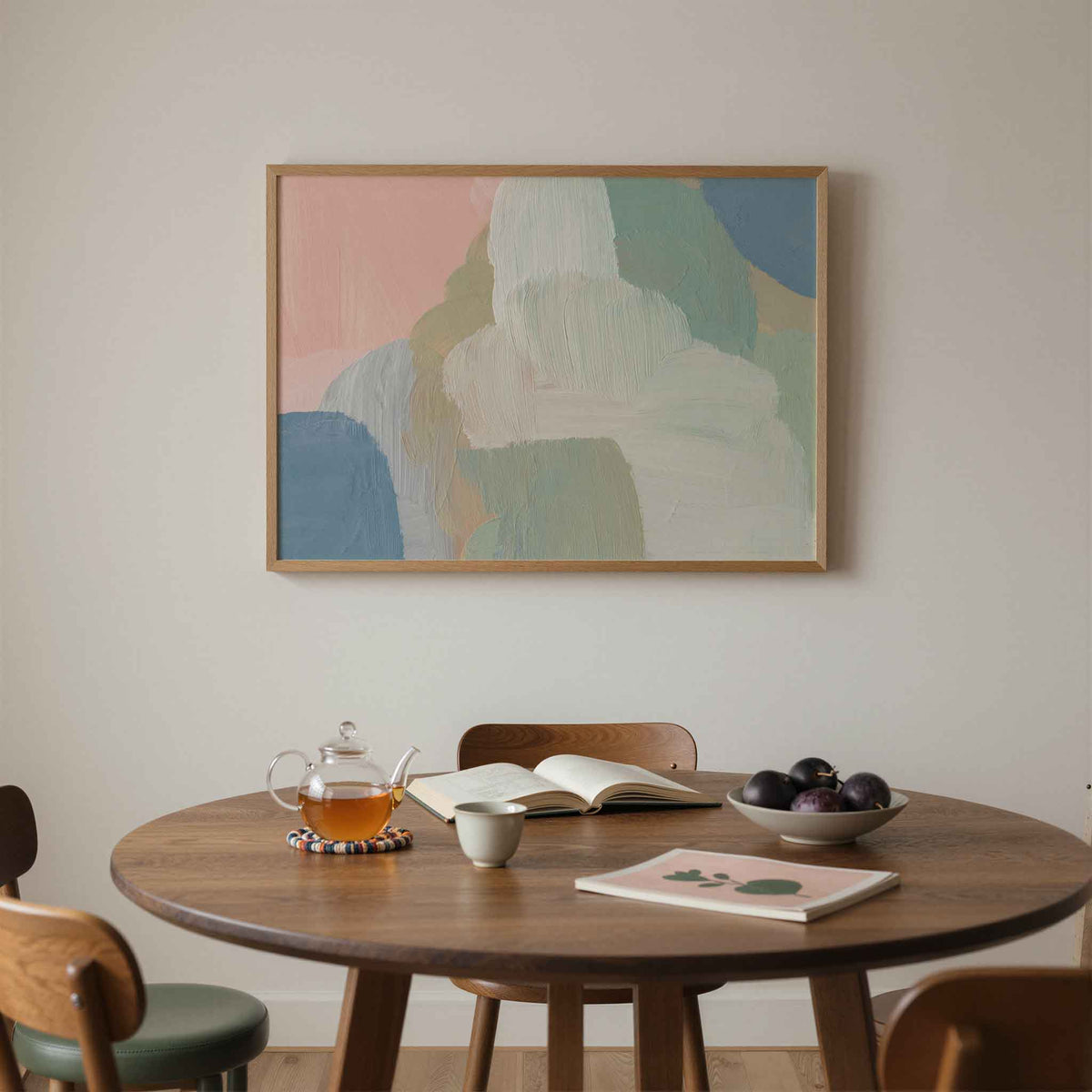 Abstracte kleurencompositie – liggende schilderkunst wanddecoratie van WallArtistic