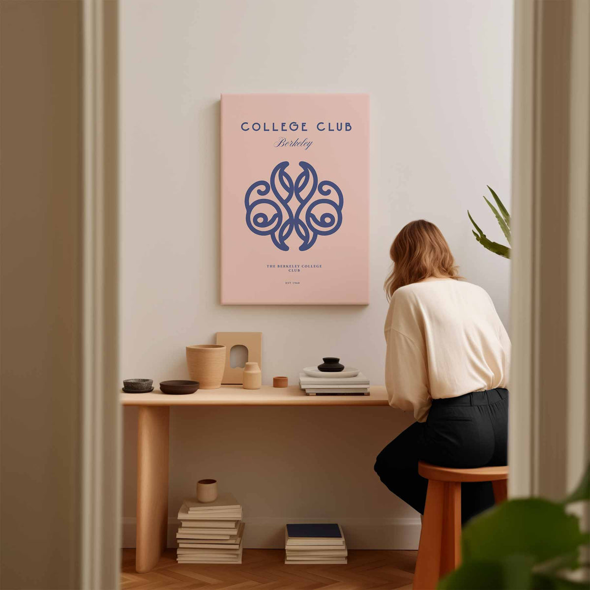Elegant College Club Ontwerp – modern portret kunstwerk van WallArtistic
