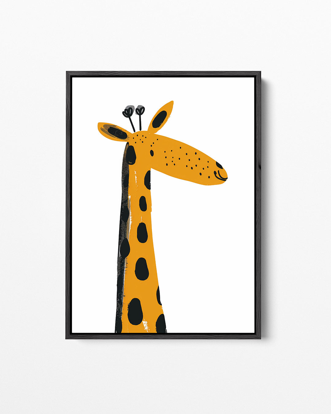 Speelse giraffe illustratie – staand wanddecoratie kunstwerk