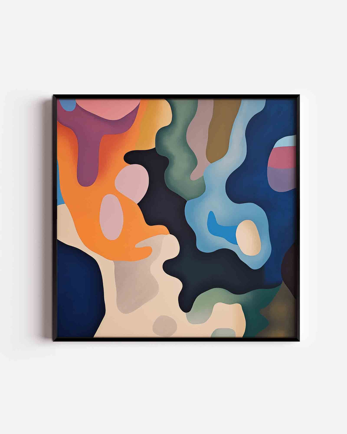 Abstracte vormen – vierkante poster met kleur en vormen als wanddecoratie