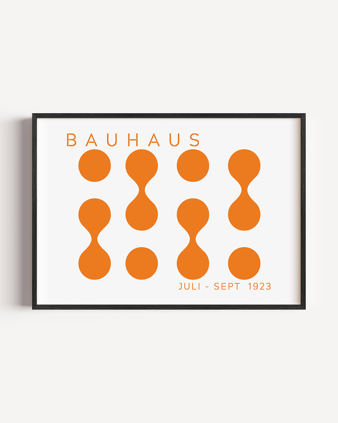 Vorm en kleur – liggende Bauhaus poster als wanddecoratie