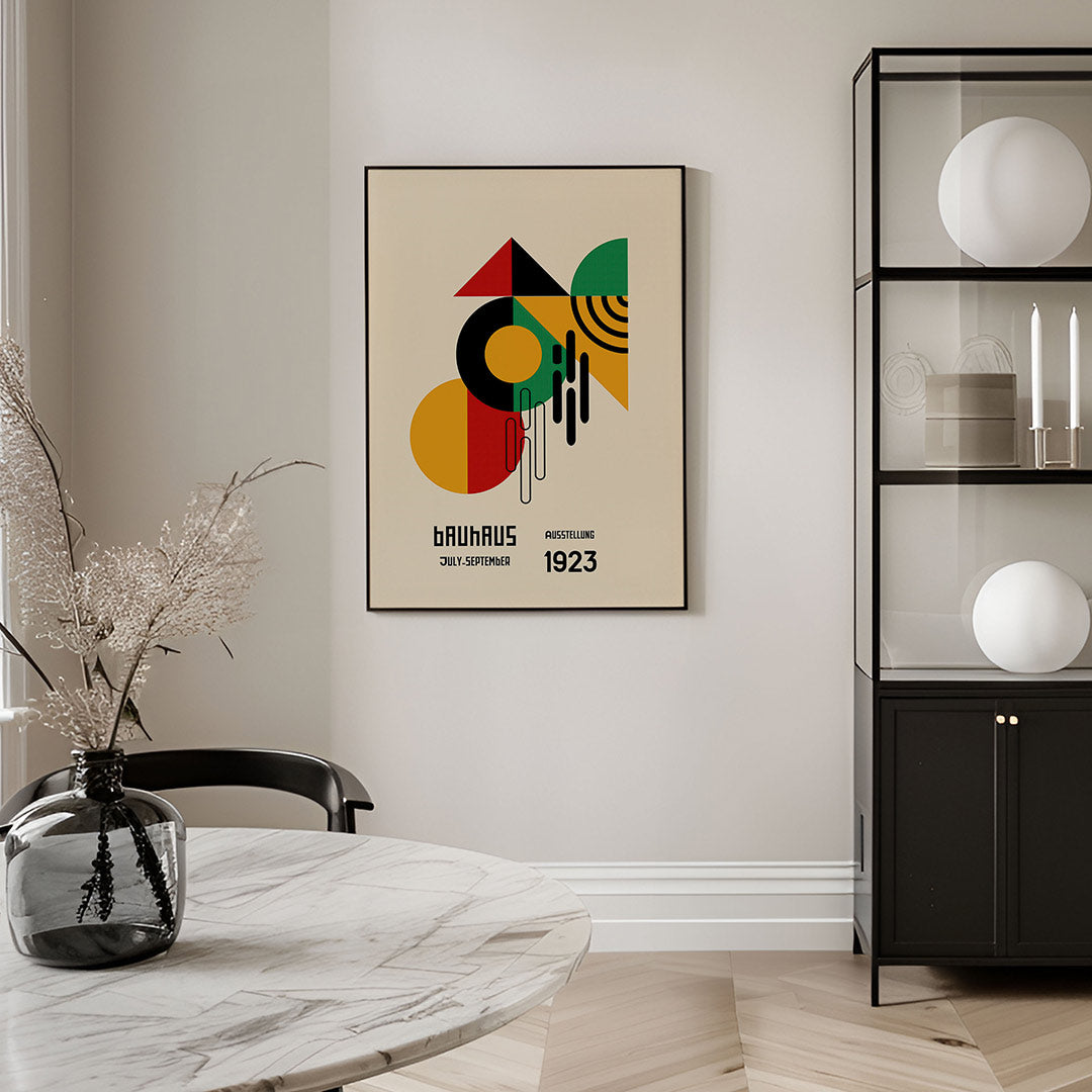 Vormen en vlakkenspel – geometrische Bauhaus poster in staand formaat