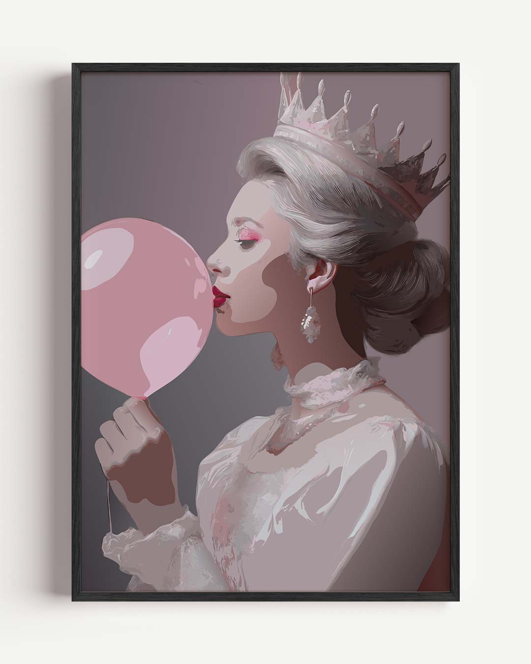 Koningin van Bubblegum – zomer portret poster als wanddecoratie