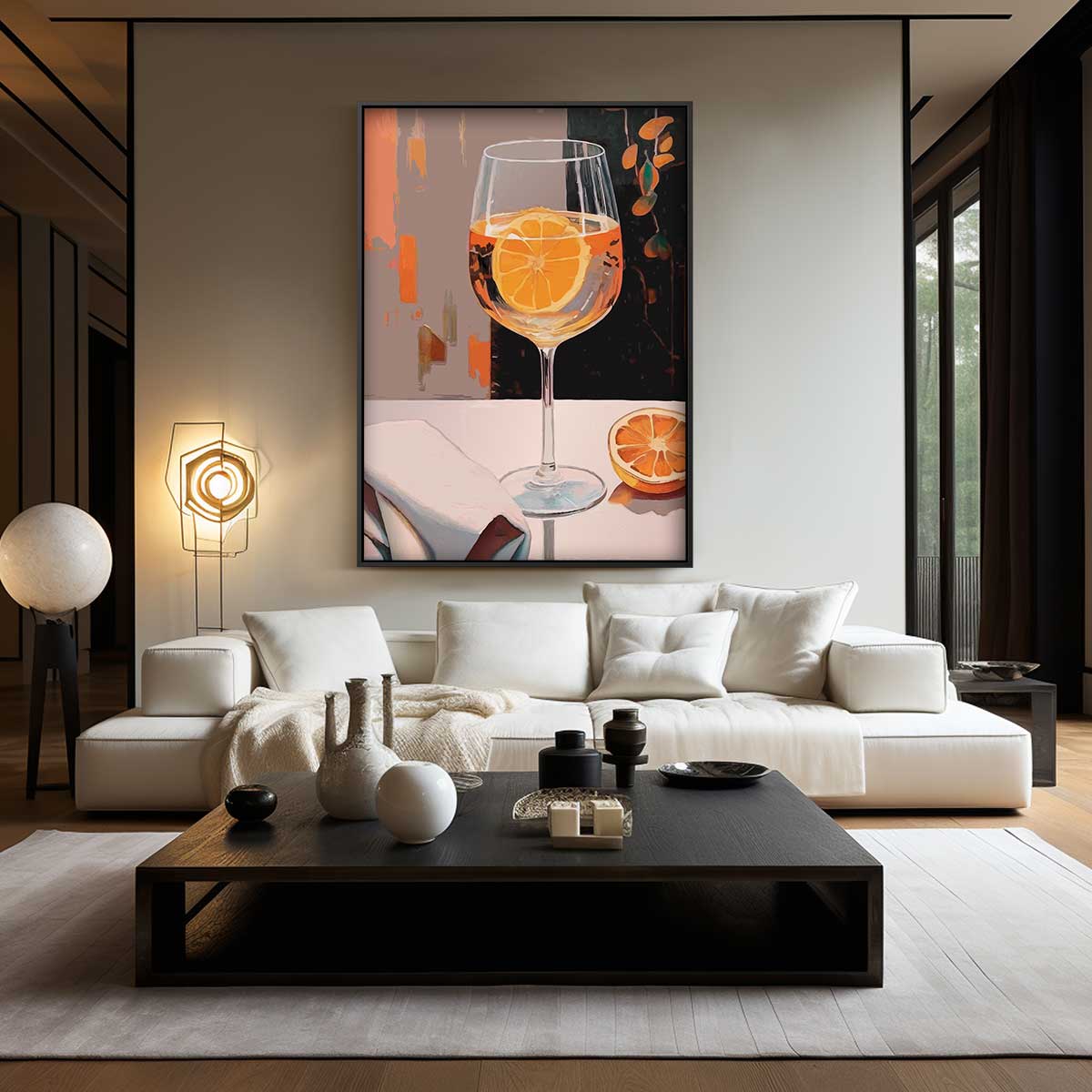 Citrus Verfrissing – kunstwerk met zwarte baklijst
