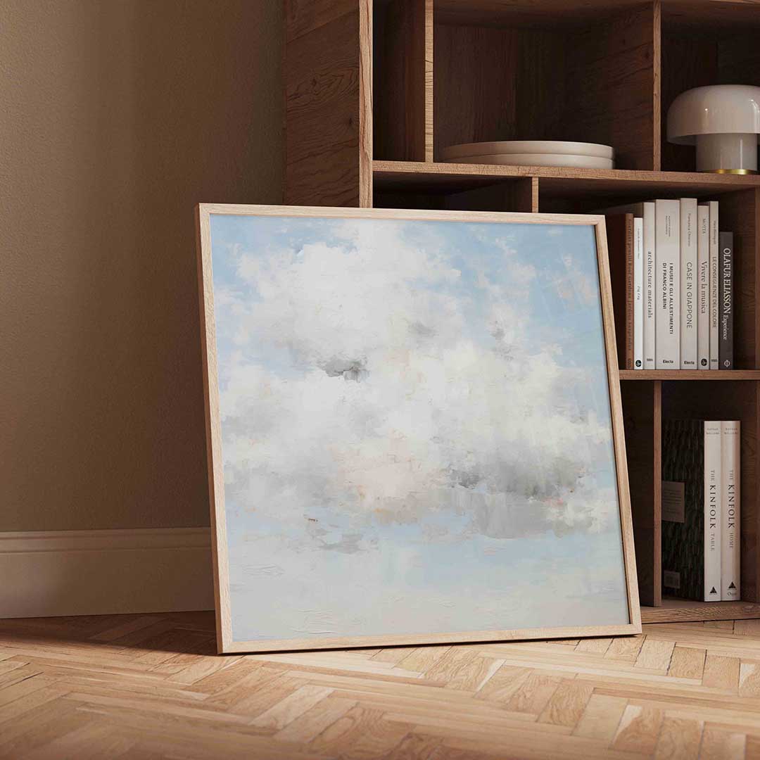 Wolkachtige lucht – moderne wandkunst als vierkante poster