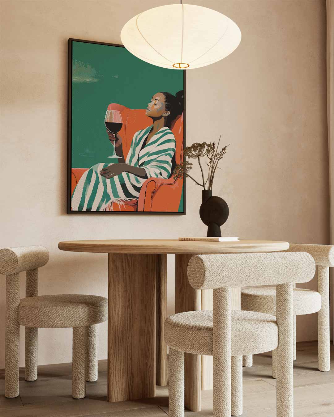 Sereen Genot – kunstwerk met zwarte baklijst