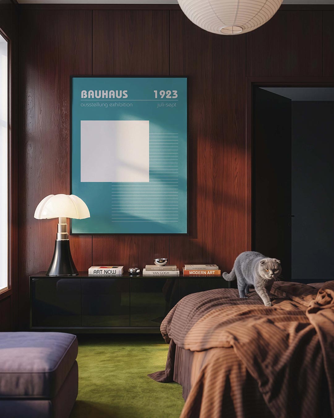 Lijnen en vlakken – geometrische Bauhaus poster in staand formaat