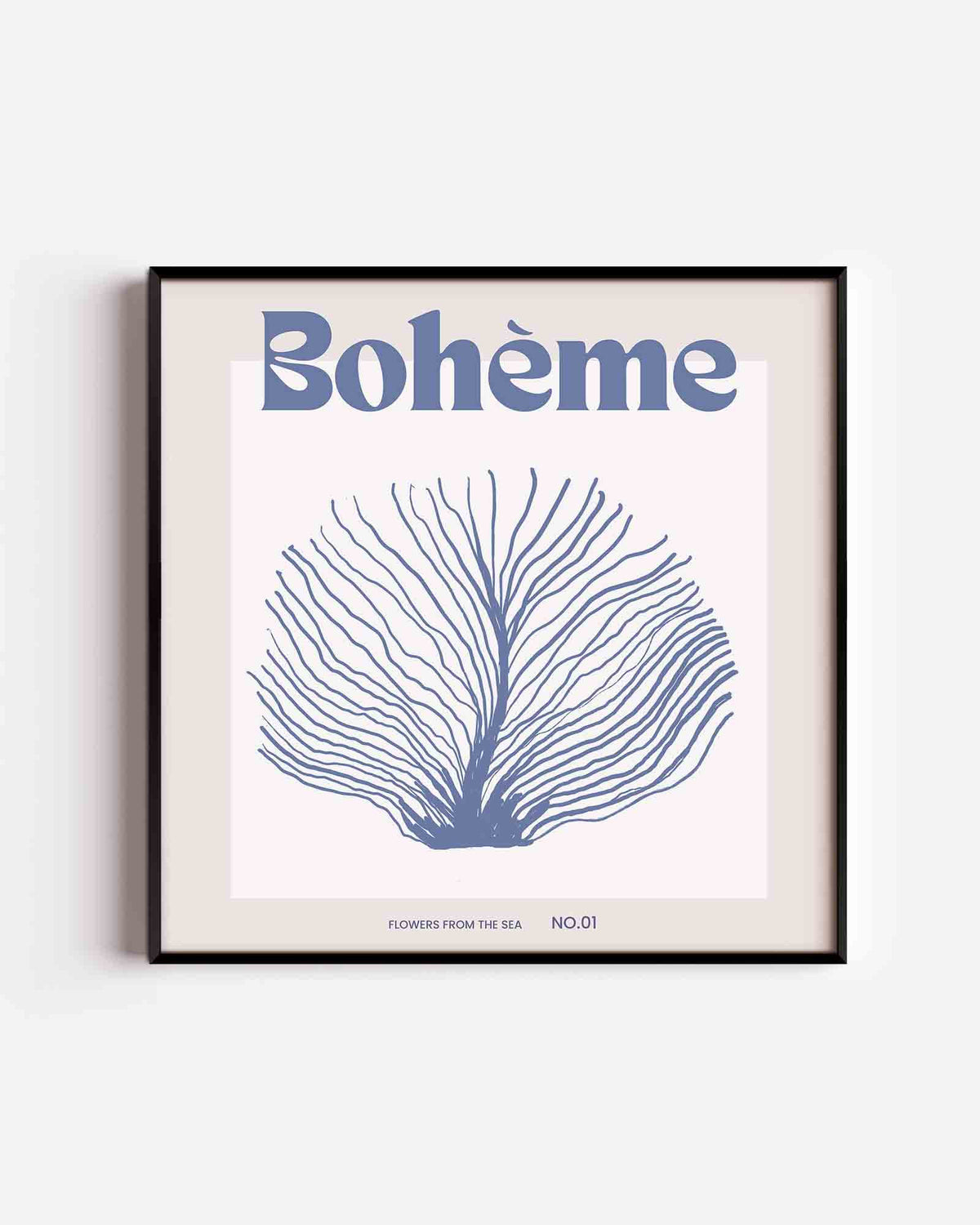 Bohème zeeplant – vierkante poster met kleur en vormen als wanddecoratie
