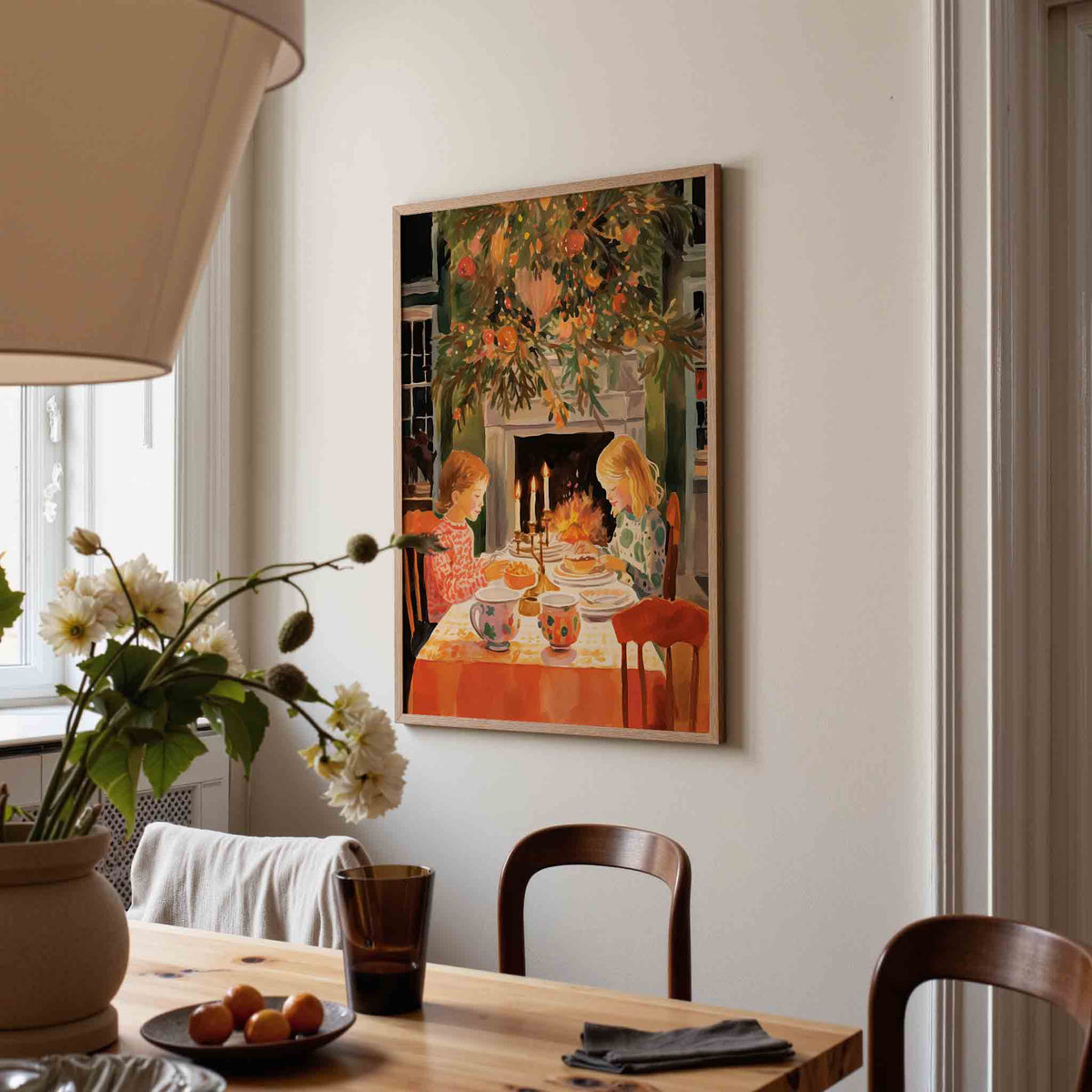 Gezellig diner – kerstposter in staand formaat
