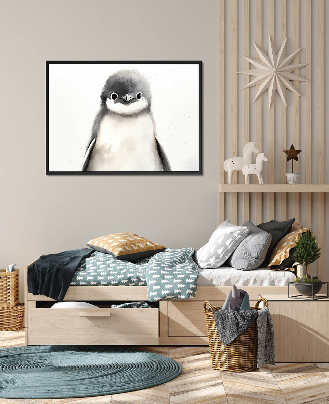 Schattige pinguïn illustratie – Illustratie – wanddecoratie in interieur