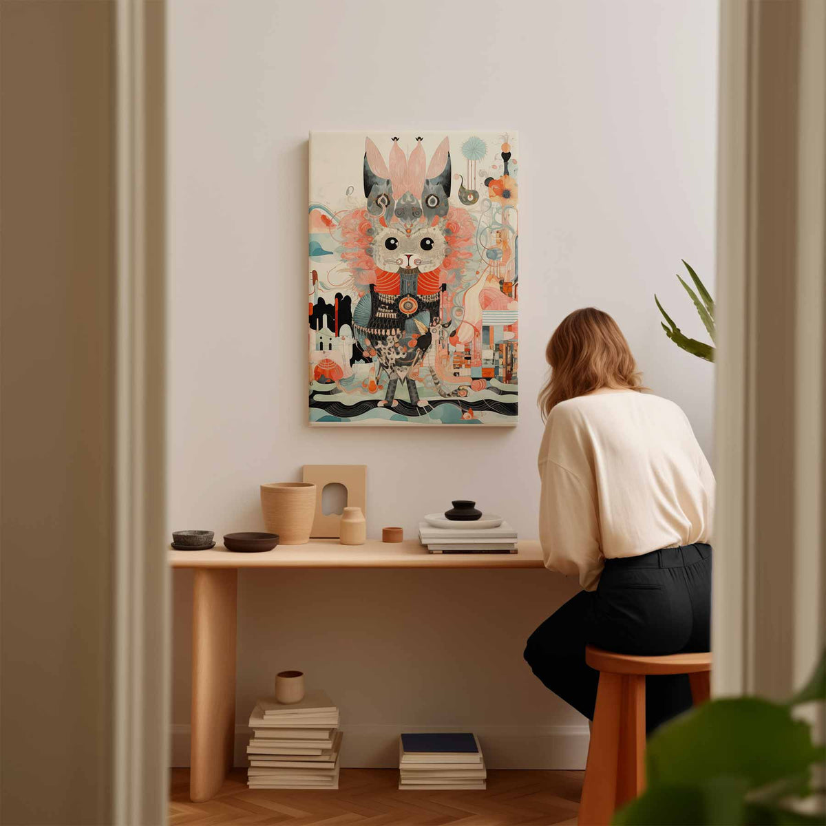 Magische Kat Avontuur – plexiglas wanddecoratie in portret formaat